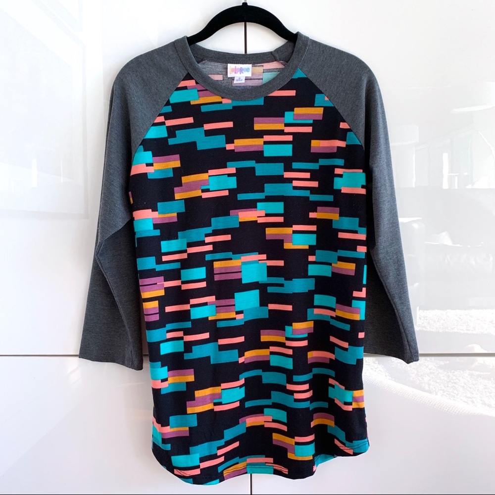 LuLaRoe Printed Baseball Tee